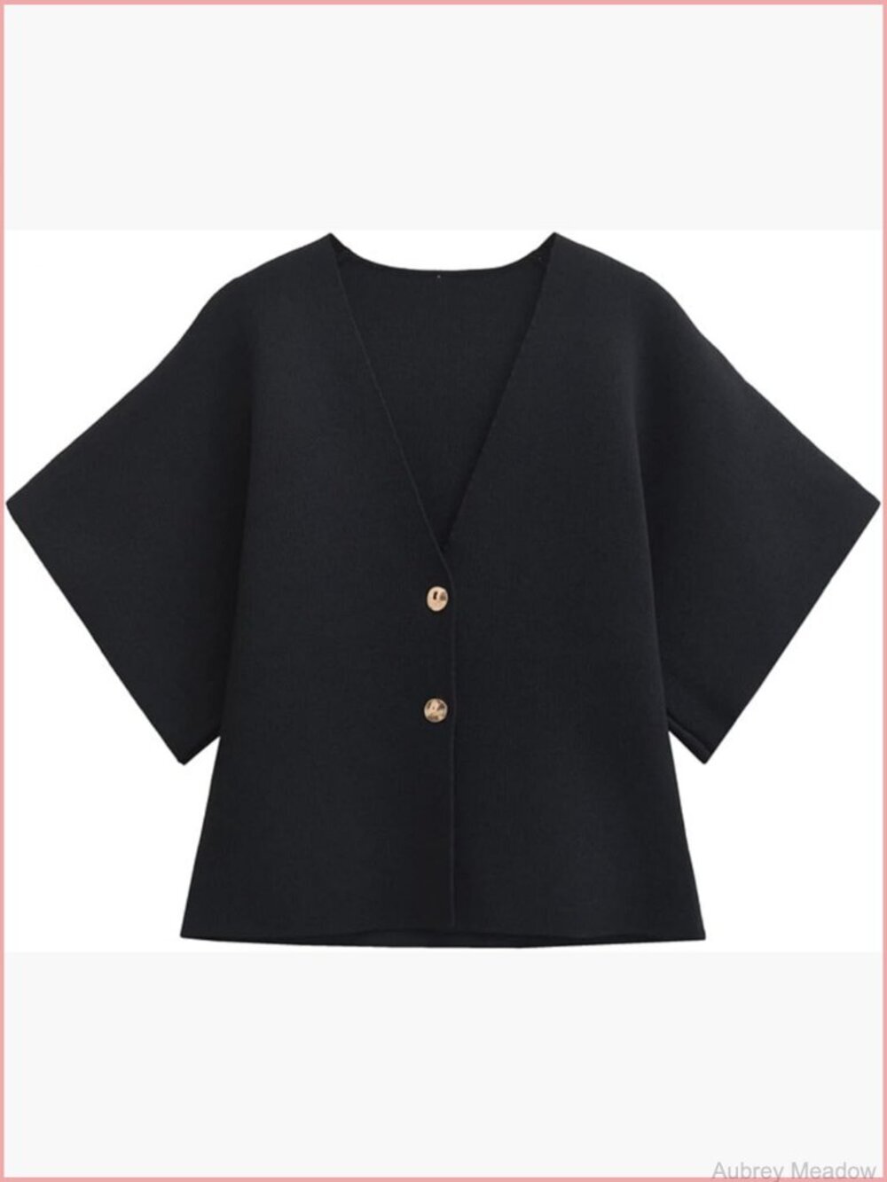 Short Sleeve V Neck Button Down Crop Knit Cardigan Sweater Top